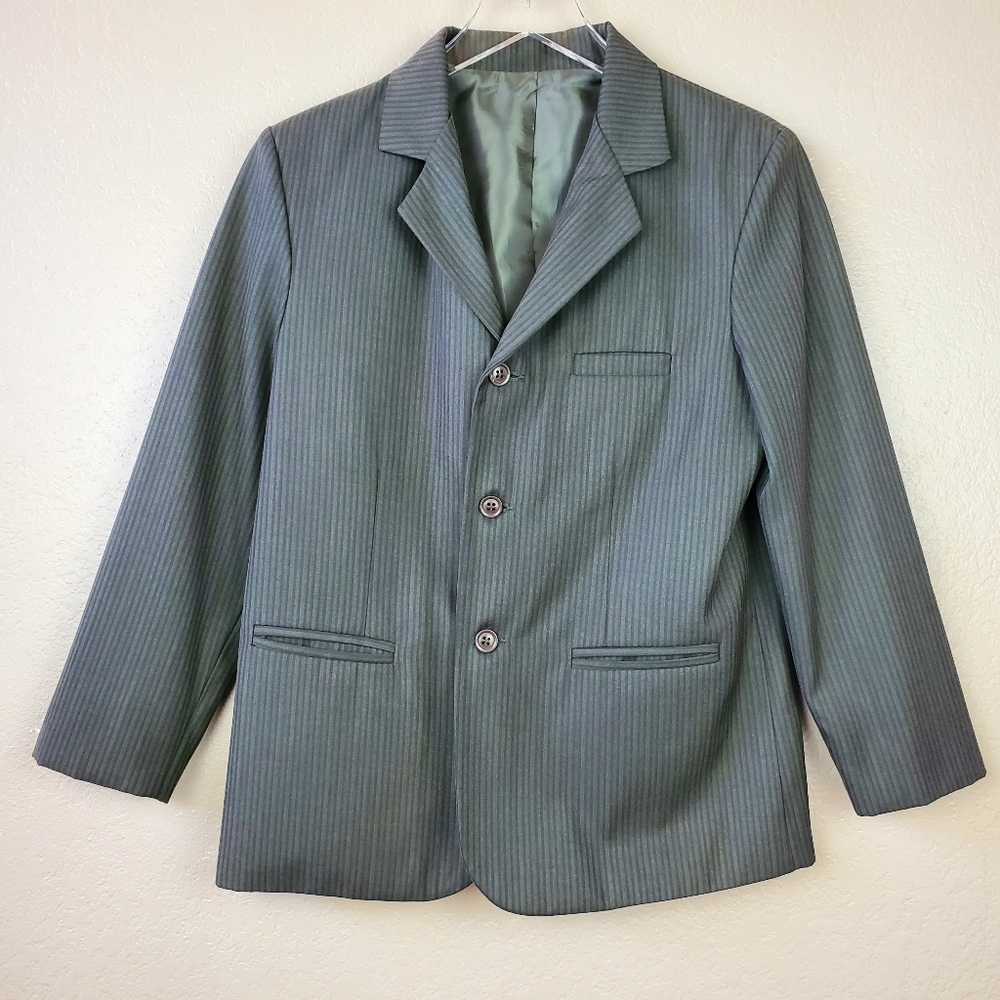 Pinstripe Blazer Jacket Shacket Coat size Boys 12 - Picture 6 of 8